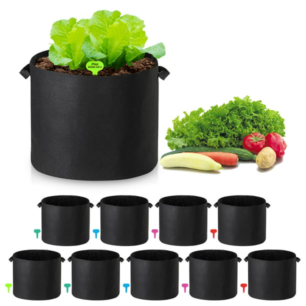 5 Packs LAGarden 3 Gallon Planting Bag Planter Pot Herb Vegetable Potato Garden 